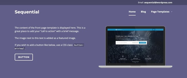 wordpress one page website made with sequential