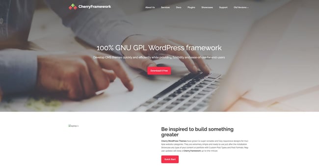 product page for the wordpress theme framework cherry framework