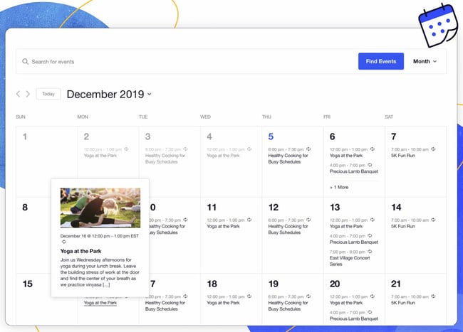 wordpress timetable plugin: the events calendar demo