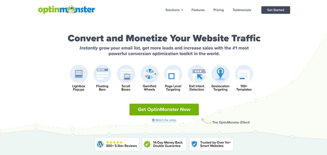 download page for the wordpress traffic plugin optinmonster