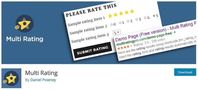 download page for the wordpress traffic plugin multi rating