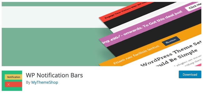 download page for the wordpress traffic plugin WP notification bars