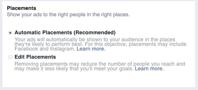 ad placement settings ad placement settings