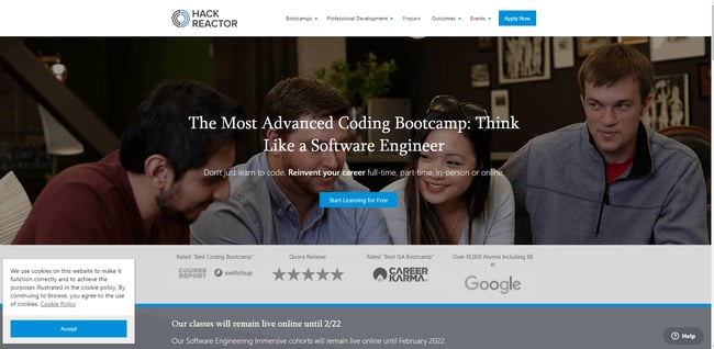 One of the best online coding bootcamps:Hack Reactor