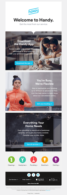 Html email inspiration; Welcome to Handy email