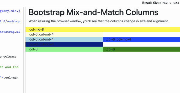 Bootstrap mix and match columns example