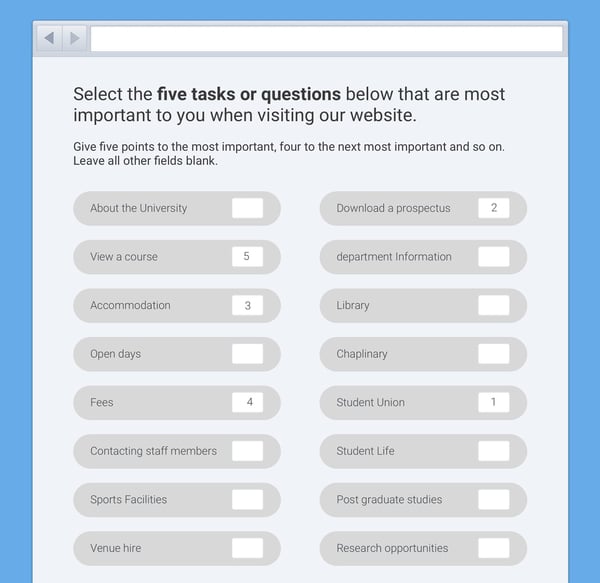 Getting users to vote on their top tasks helps inform the information architecture.