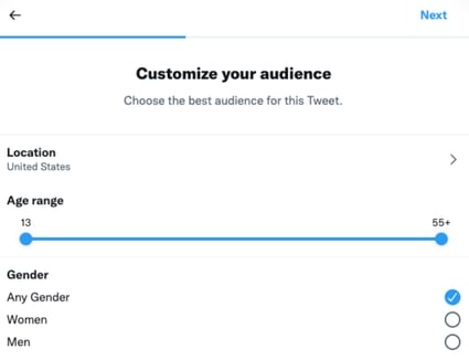 how to boost twitter post: customize your audience and targeting