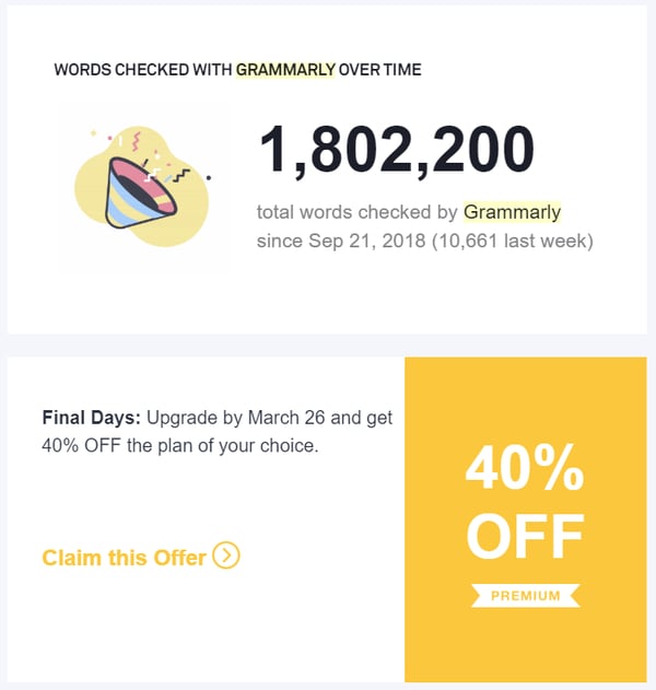Decision stage email example by Grammarly.
