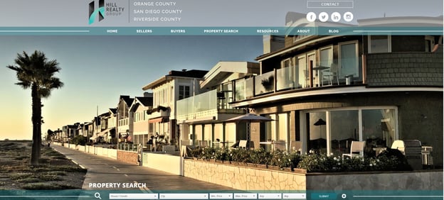 real estate landing pages: hill realty group