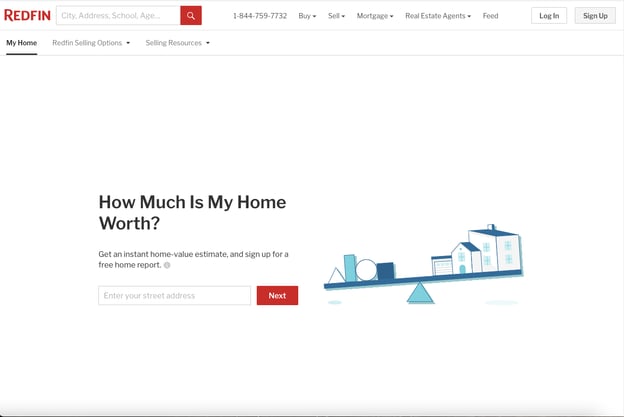 real estate landing pages: redfin