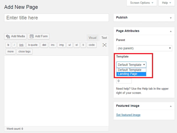 how to create a landing page in wordpress add new page