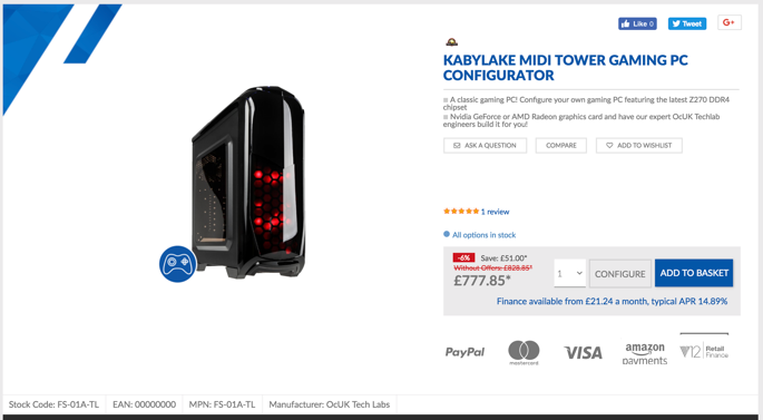 overclockers example of offering different payment methods