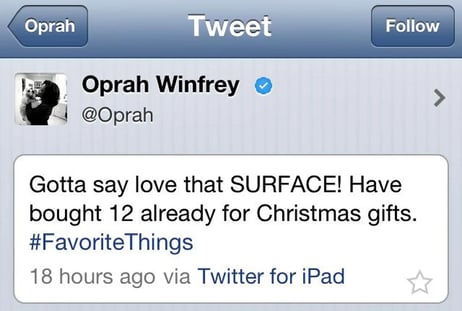 Oprah Winfrey and Microsoft