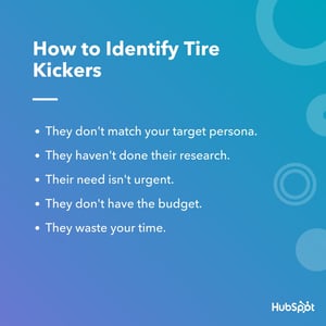 How to identifying Tire Kickers Infographic from HubSpot