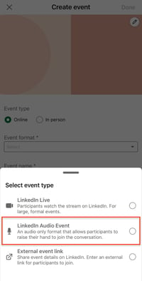 How to Launch Live Audio Events on LinkedIn step 4