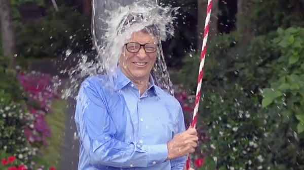 Bill Gates participates in the ALS ice bucket challenge.