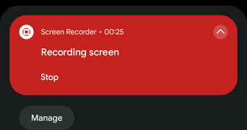 How to Screen Record on Android: step 4 press the stop record button