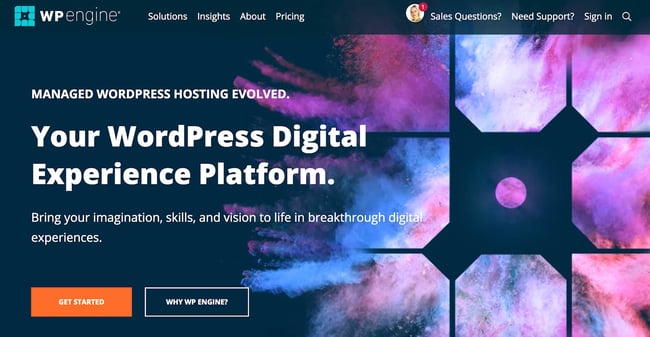product page for wp engine wordpress hosting