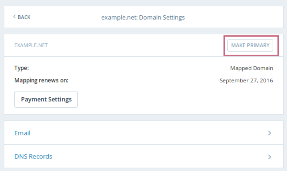 domain settings for WordPress website
