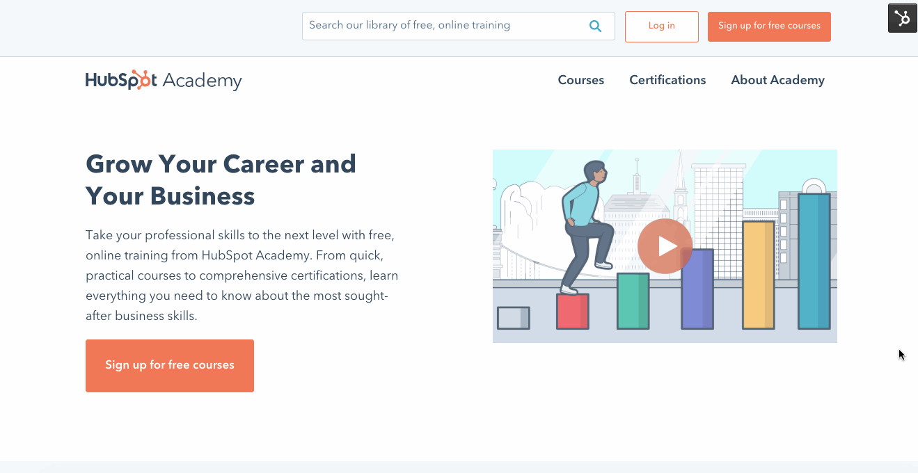 HubSpot Academy redesign focused on UX