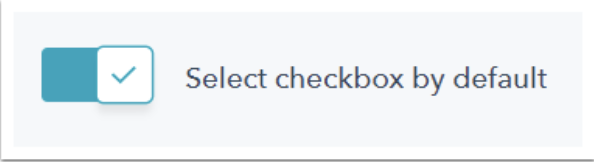 Toggle slider to turn on Select checkbox by default
