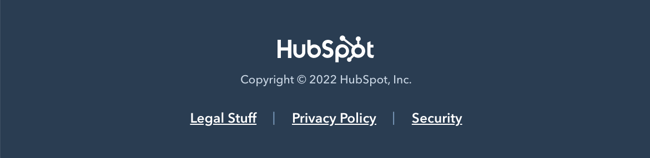 Footer Example With Copyright Notice: HubSpot 