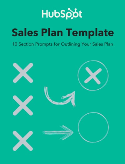 HubSpot Sales Plan Template cover that reads:10 Section Prompts for Outlining Your Sales Plan