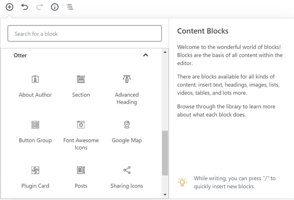 otter blocks wordpress plugin content blocks