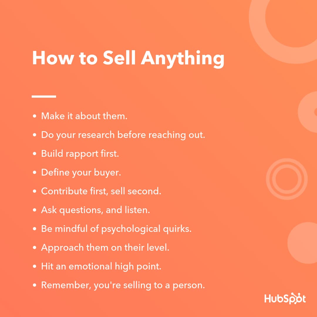 HubSpot's steps for how to sell anything