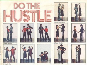 Photographs of a '70s couple doing the "Hustle" dance