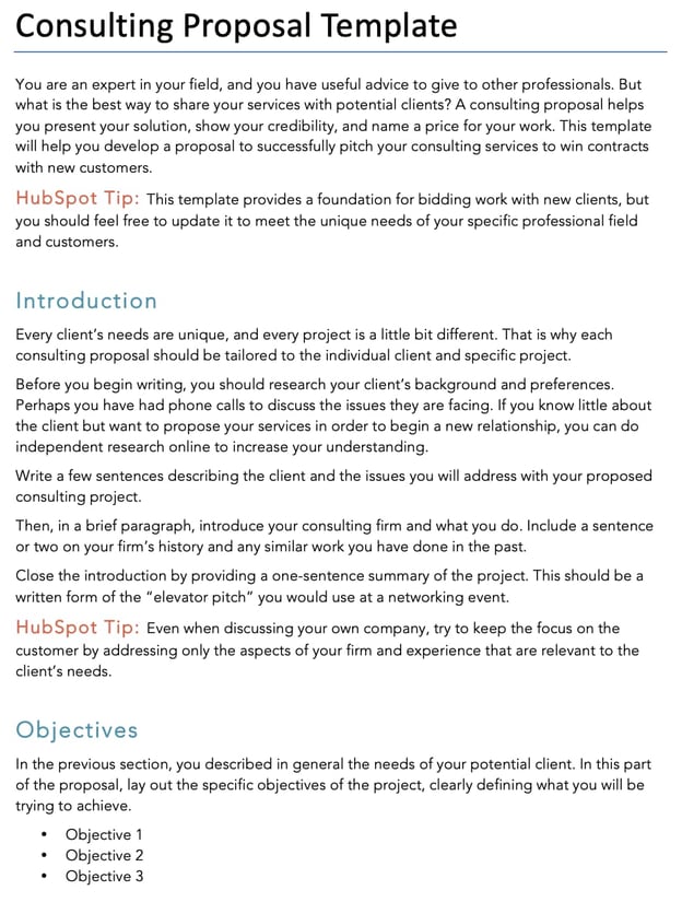 Hubspot Consulting Proposal template