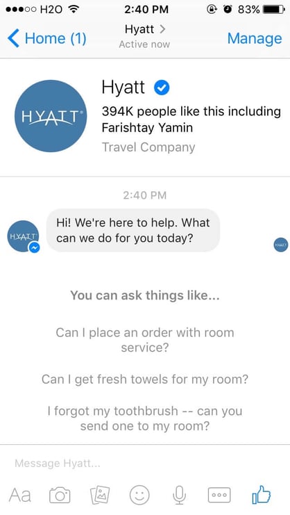 example of customer service messaging
