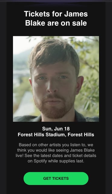 Screenshot of HTML email from Spotify; How to Write a Marketing Email
