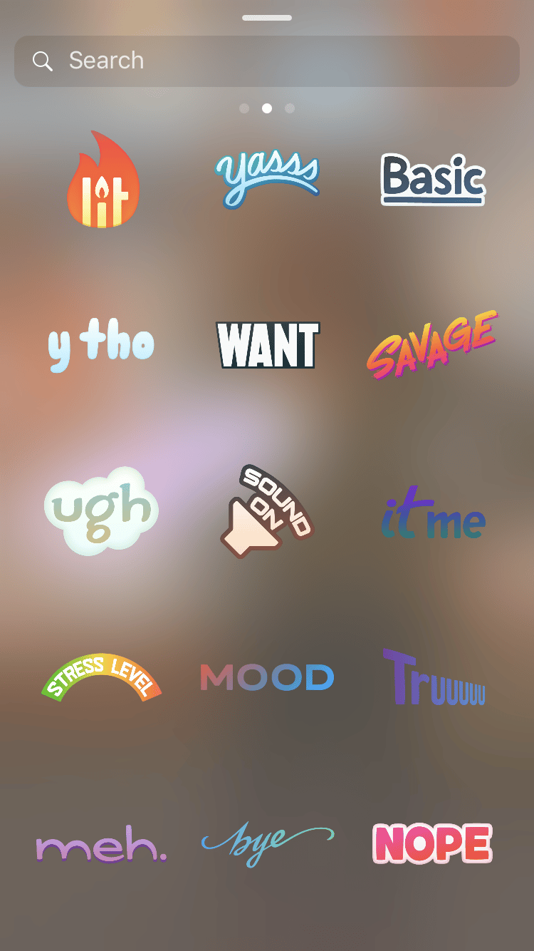 list of stickers on instagram