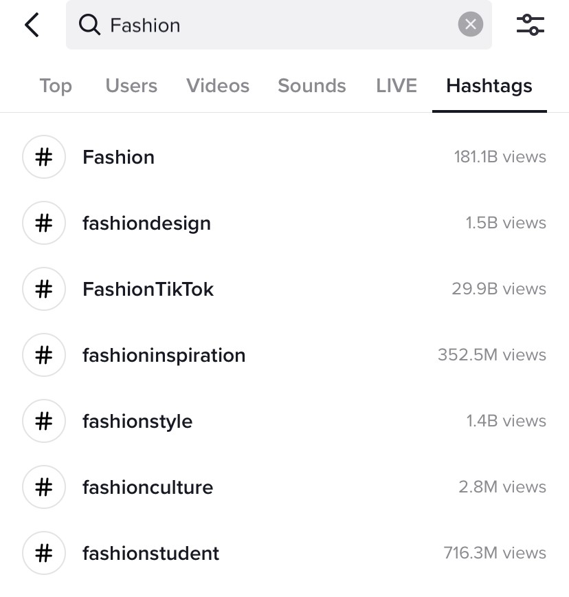 100 of the Hashtags for TikTok