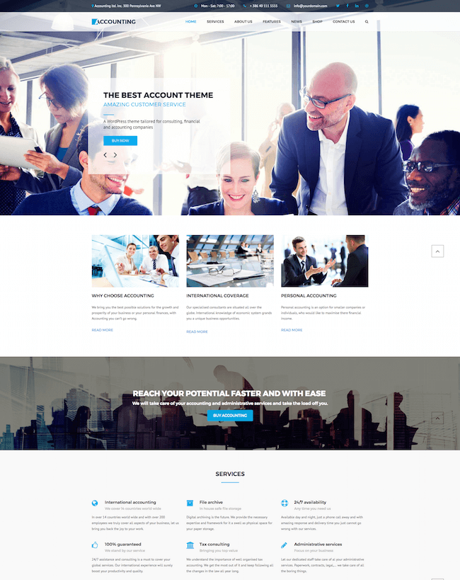 top five accountant wordpress themes in detail  theme  3   name   features