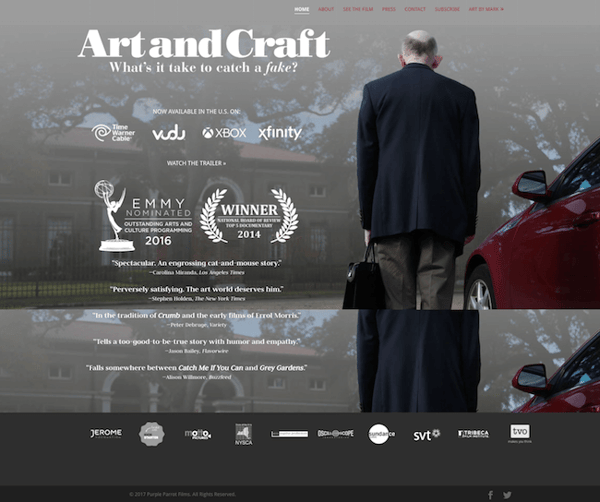Art and Craft Film website built with Divi theme