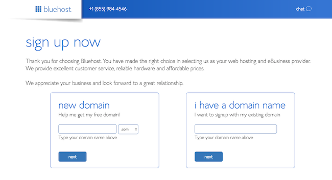 BlueHost free Domain