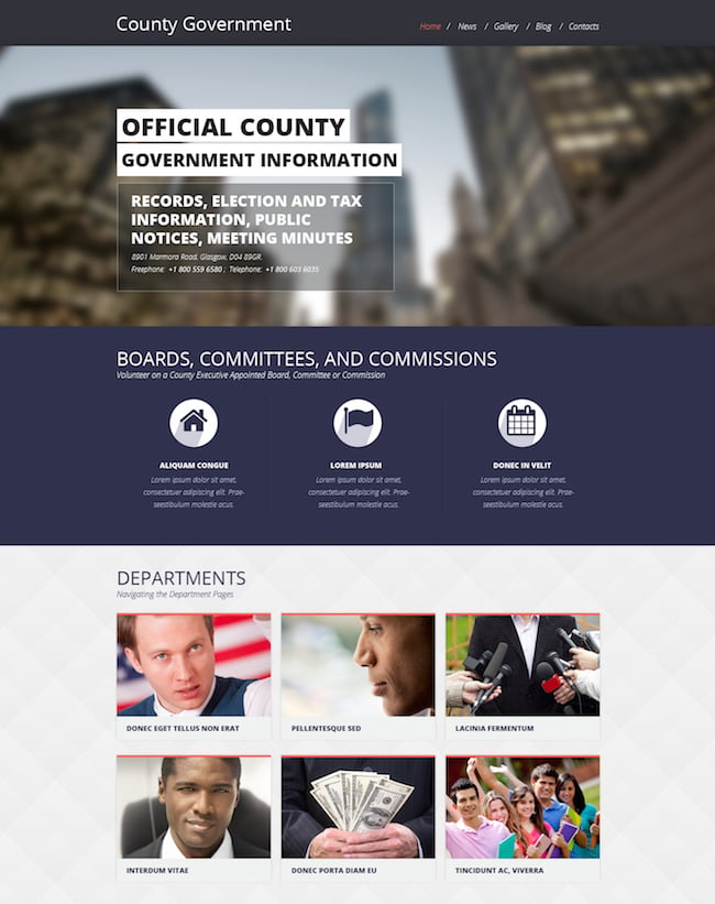 government-responsive-website-template