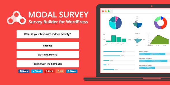 Modal Survey WordPress Plugin banner and example