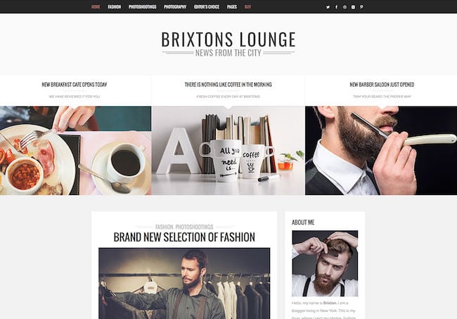 brixton blogging WordPress theme