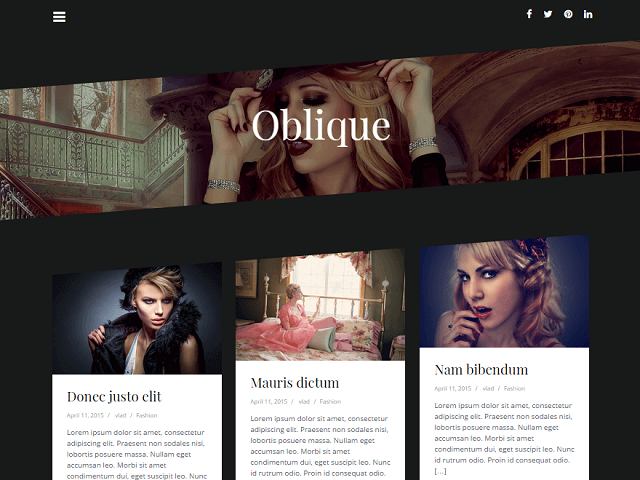 Oblique, Fast Loading Themes
