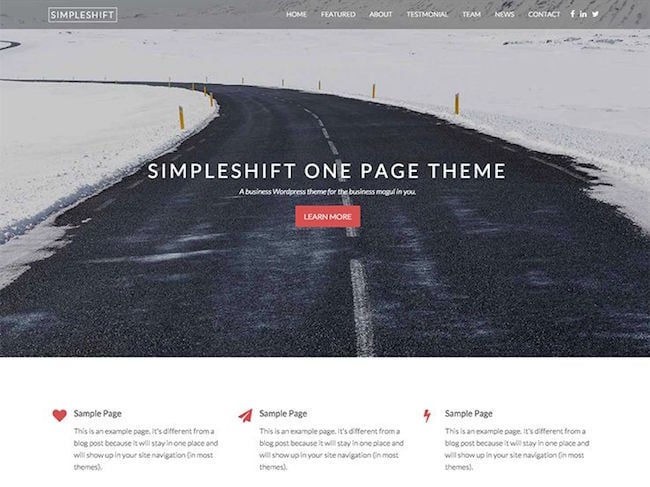 simpleshift responsive wordpress theme 
