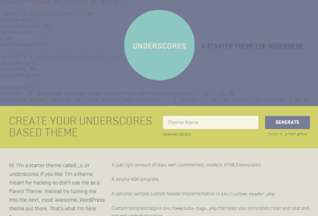 WordPress Starter Themes: underscores WordPress theme demo