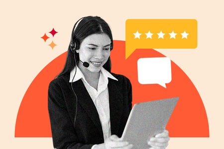 improve customer experience: image shows a customer experience representative on the phone 