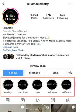 instagram highlights brand example