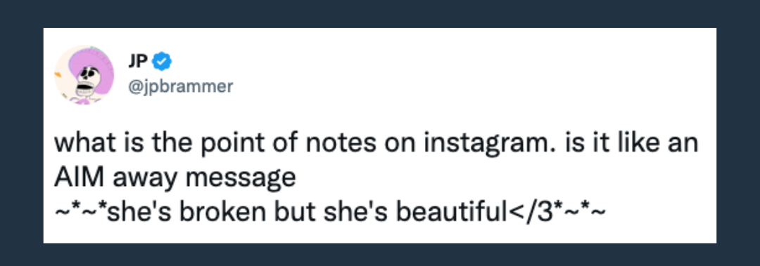 The new Instagram Notes feature