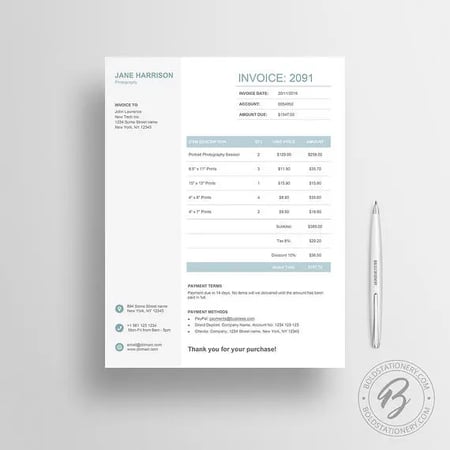 Invoice Design Templates and Examples: Bold Stationary