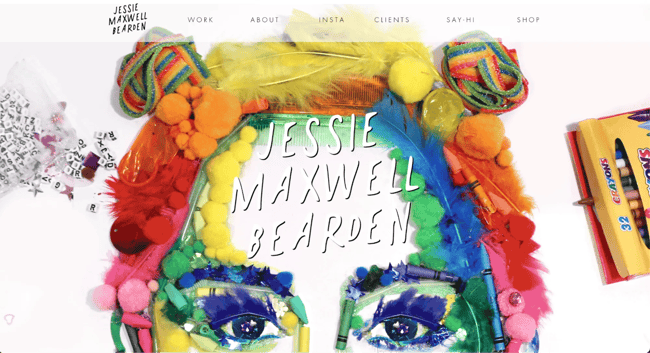 artist website example, Jessie Maxwell Bearden 